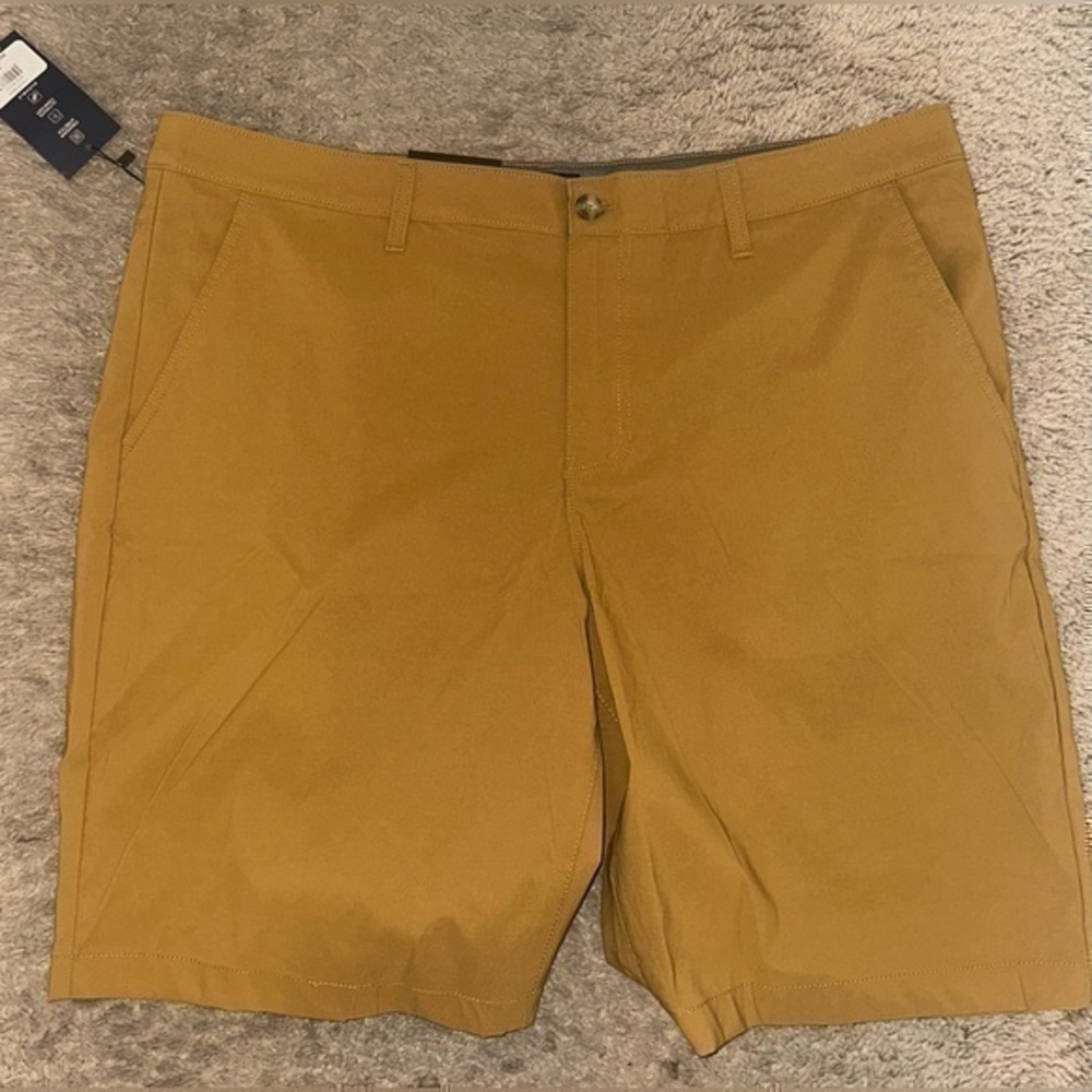New mean brown chaps shorts size 40 freedom stretch comfortable 10.5” seam